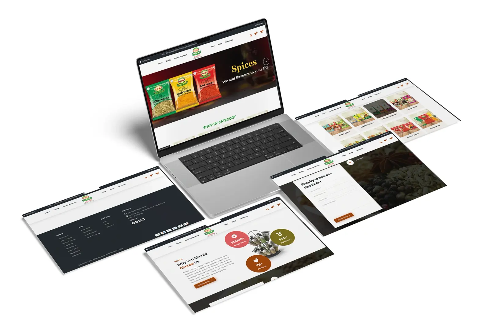 PCM Masale website design